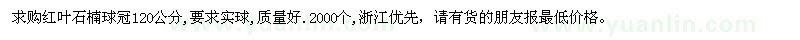 求購冠幅120公分紅葉石楠球
