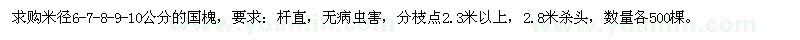 求購(gòu)米徑6、7、8、9、10公分國(guó)槐