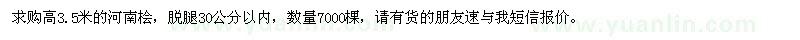 求購高3.5米河南檜