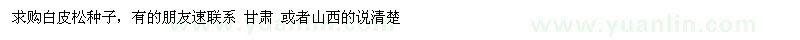 求購(gòu)白皮松種子