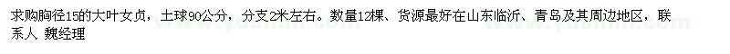 求購大葉女貞