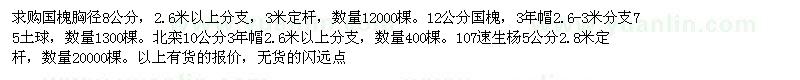 求購國槐、北欒、速生楊
