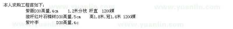 求購紫薇、紅葉石楠
