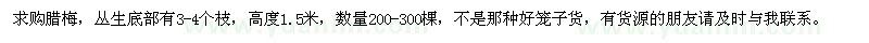 求購臘梅