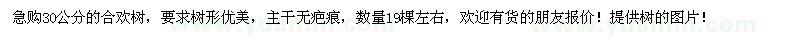 求購30公分合歡樹