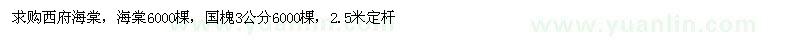 求購西府海棠