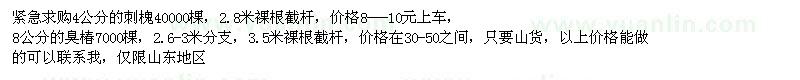 求購刺槐、臭椿