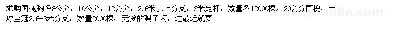 求購胸徑8、10、12、20公分國槐