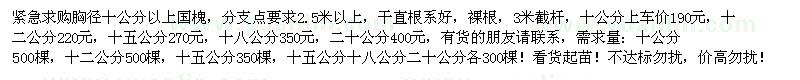 求購胸徑10公分以上國槐