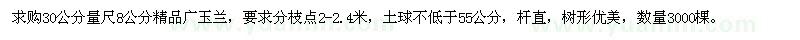 求購(gòu)30公分量尺8公分精品廣玉蘭