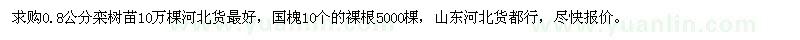 求購0.8公分欒樹苗、10公分國槐