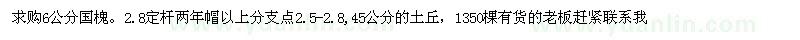 求購6公分國槐 