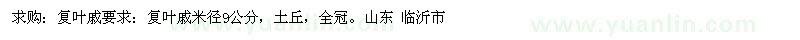 求購(gòu)復(fù)葉槭
