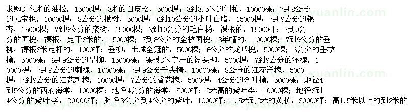 求購油松、白皮松、側(cè)柏