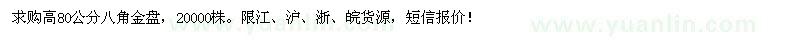 求購(gòu)高80公分八角金盤(pán)