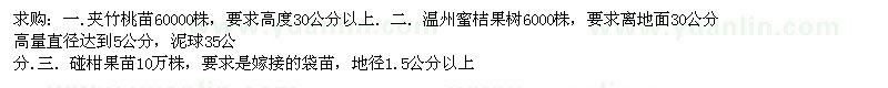 求購夾竹桃、溫州蜜桔、碰柑果苗