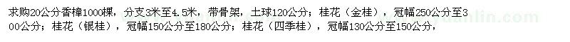 求購香樟、桂花