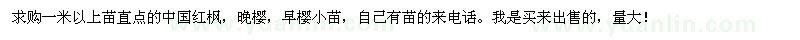 求購(gòu)紅楓、櫻花