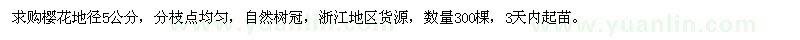 求購地徑5公分櫻花