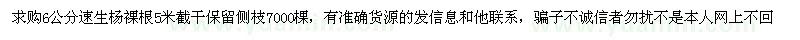求購6公分速生楊