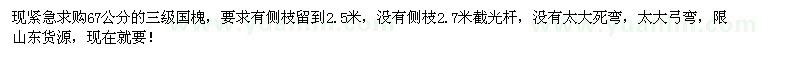 求購三級國槐