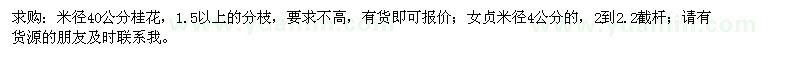 求購米徑40公分桂花
