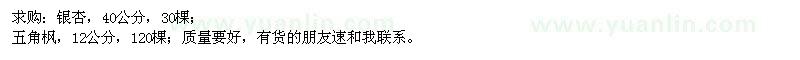 求購銀杏、五角楓