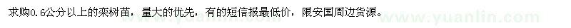 求購0.6公分以上欒樹苗