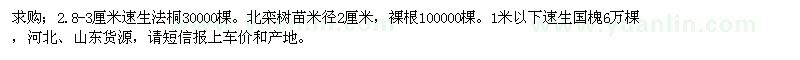 求購速生法桐、速生國槐、北欒