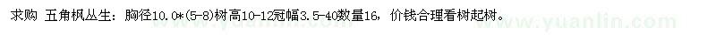 求購叢生五角楓