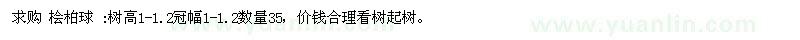 求購檜柏球