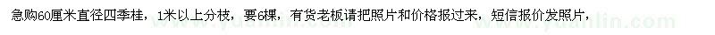 求購直徑60公分四季桂