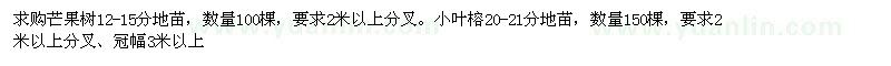 求購芒果、小葉榕