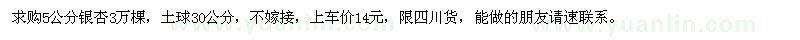 求購5公分銀杏