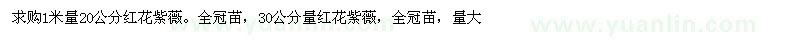 求購1米量20公分紅花紫薇