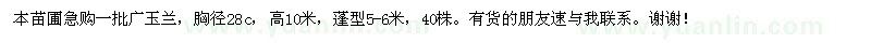 求購胸徑28公分廣玉蘭