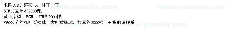 求購(gòu)落羽杉、重陽(yáng)木、黃山欒樹(shù)