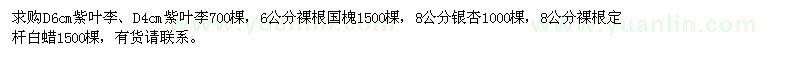 求購紫葉李、國槐、銀杏