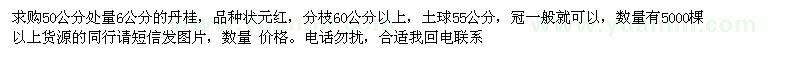 求購(gòu)50公分處量6公分狀元紅丹桂