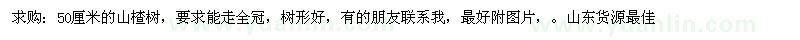 求購50公分山楂樹