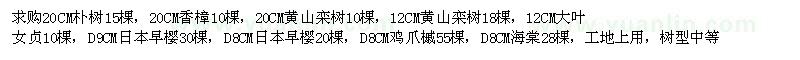 求購(gòu)20公分樸樹