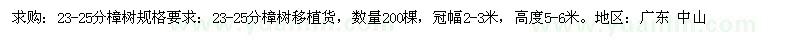 求購23-25分樟樹