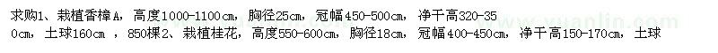 求購香樟、桂花