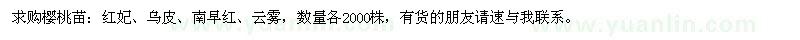 求購(gòu)櫻桃苗