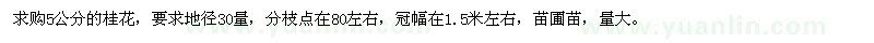 求購5公分桂花