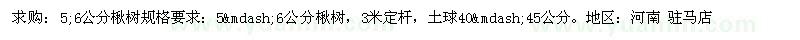 求購5-6公分楸樹