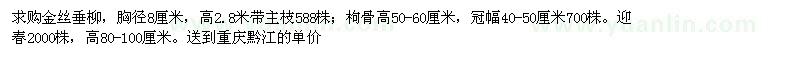 求購金絲垂柳、枸骨