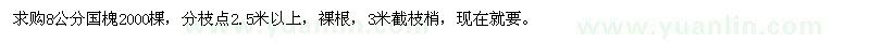 求購(gòu)8公分國(guó)槐