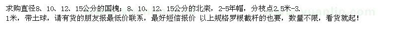 求購(gòu)國(guó)槐、北欒