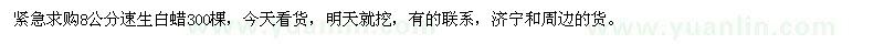 求購8公分速生白蠟